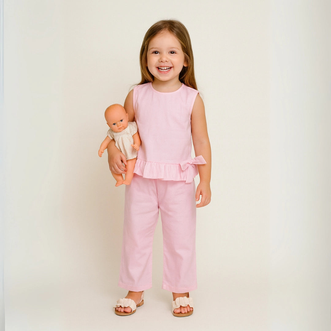 Conjunto algodón rosa