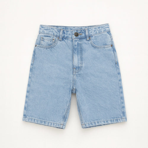 Bermuda denim azul medio