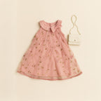 VESTIDO BORDADO EDICION FLORAL CON BOLSO DE PERLAS