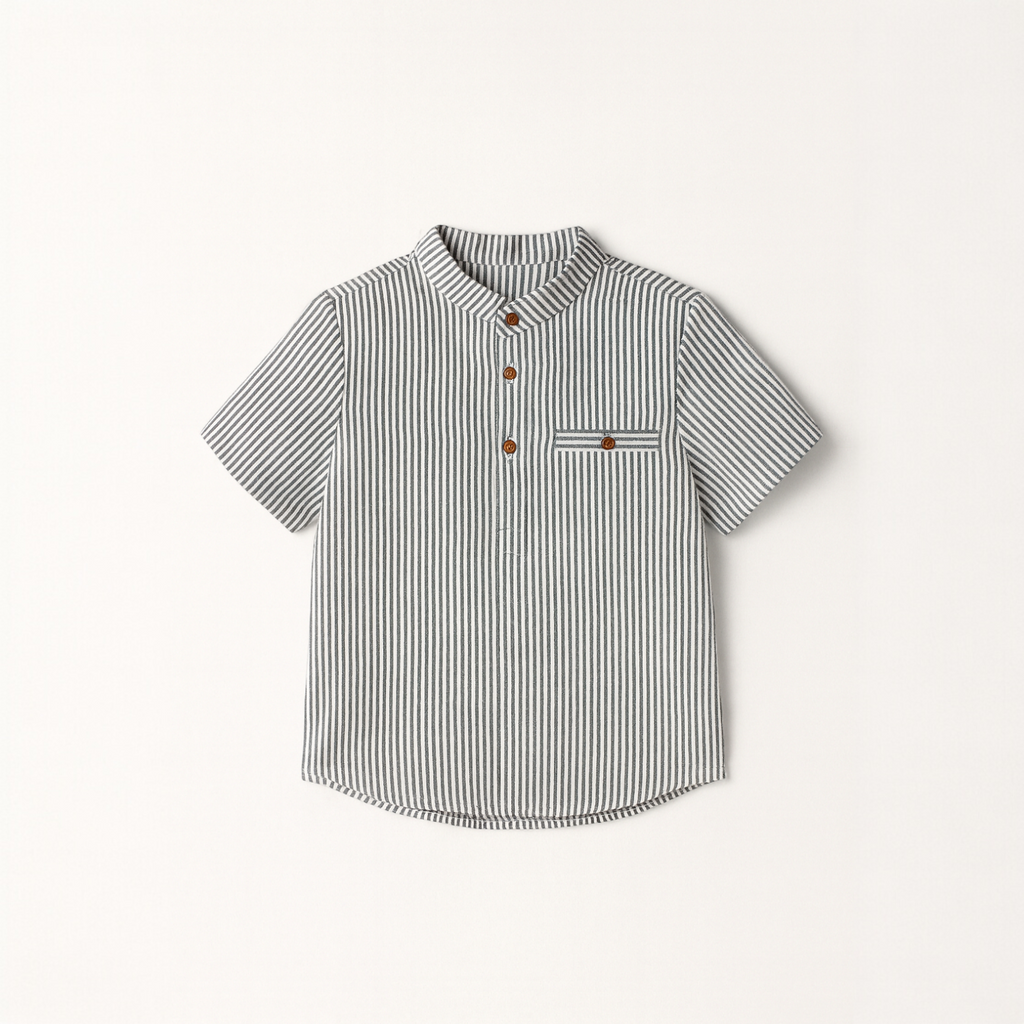 CAMISA RAYAS CUELLO MAO