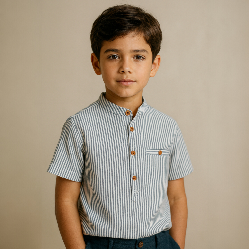 CAMISA RAYAS CUELLO MAO